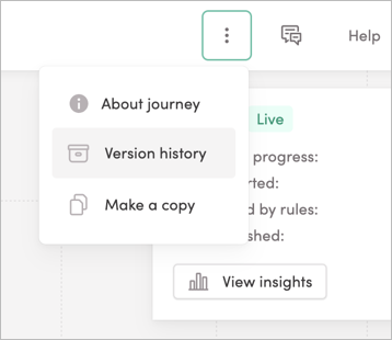 Viewing a journey's version history