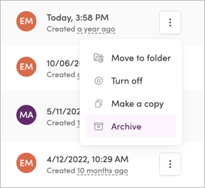 Archiving a journey