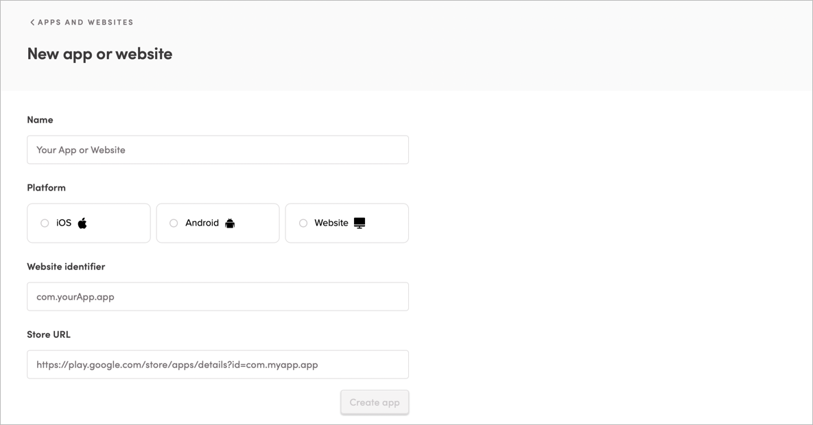 Creating a website integration