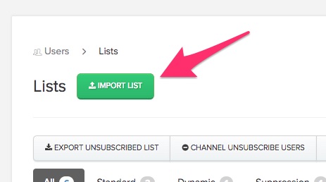 Import List button in Iterable