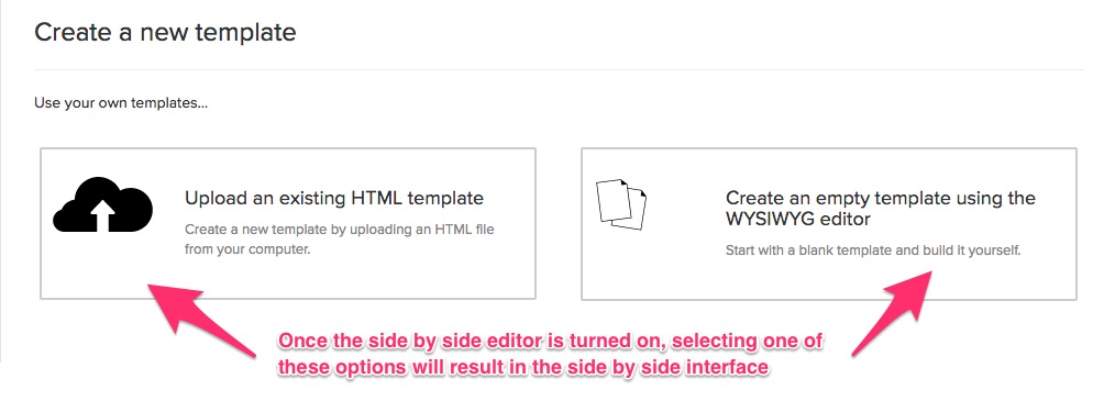 Launching the Side by Side editor in Iterable