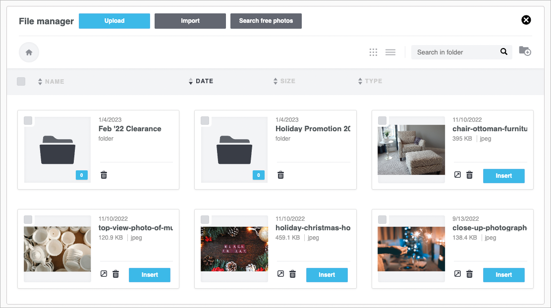Drag and Drop file manager