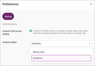 Switching template editors