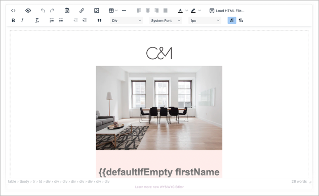 The WYSIWYG editor