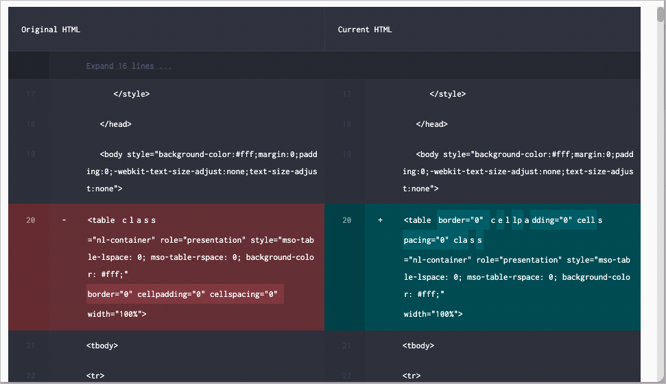 Compare tool modal