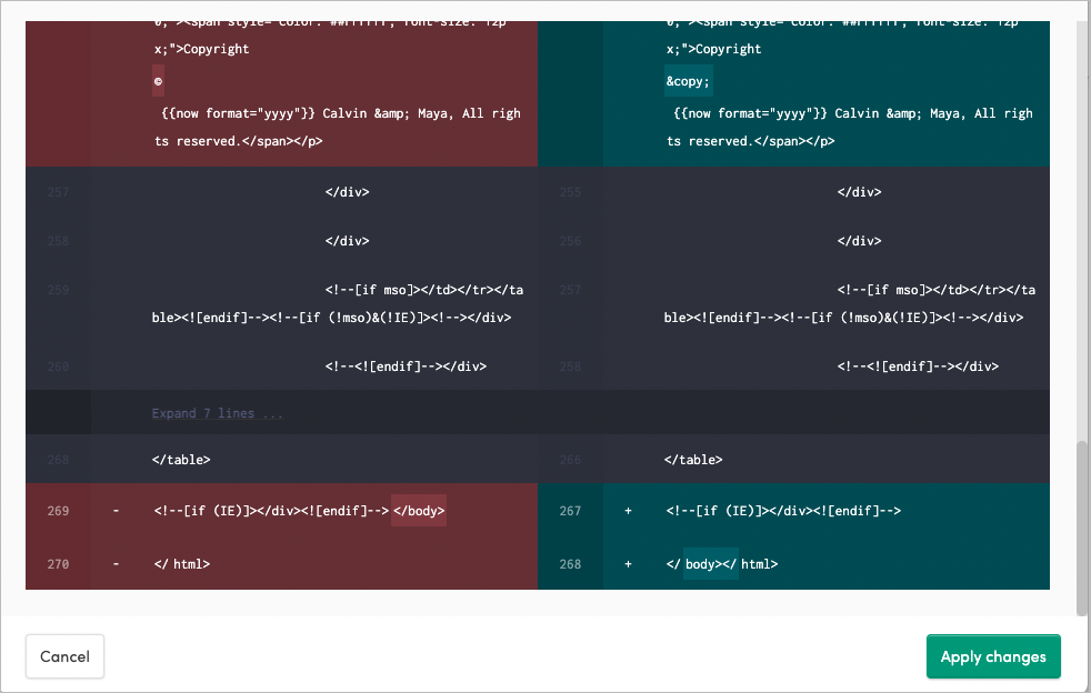 Cleanup tool modal