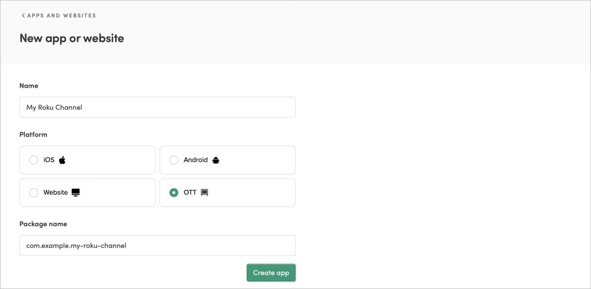 Creating a new app or website