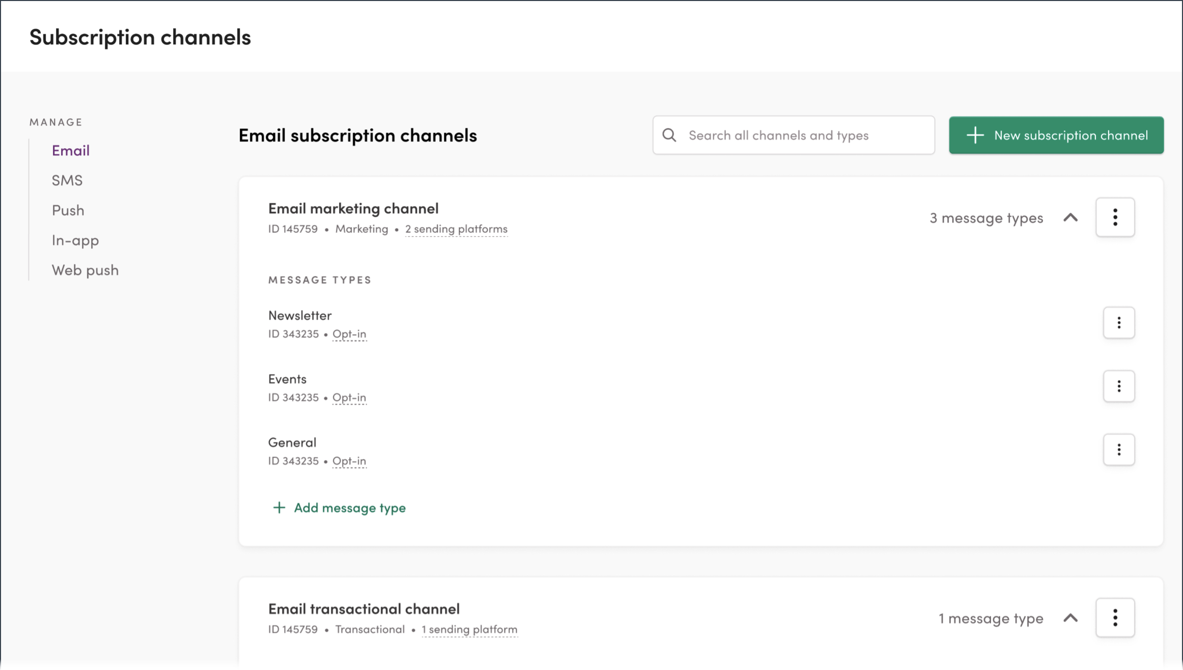 Message channels