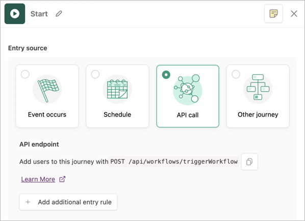 The API Call entry source