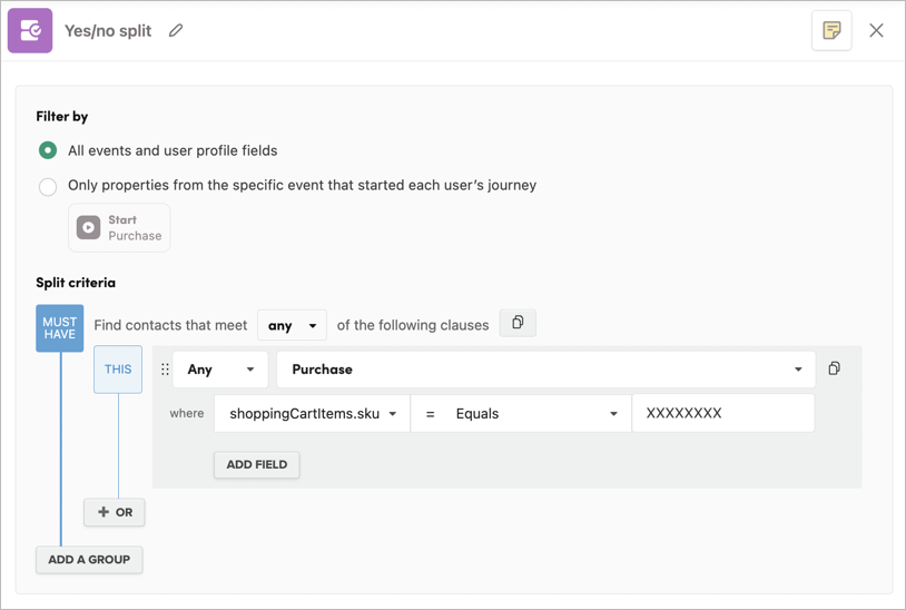 Filtering by all events