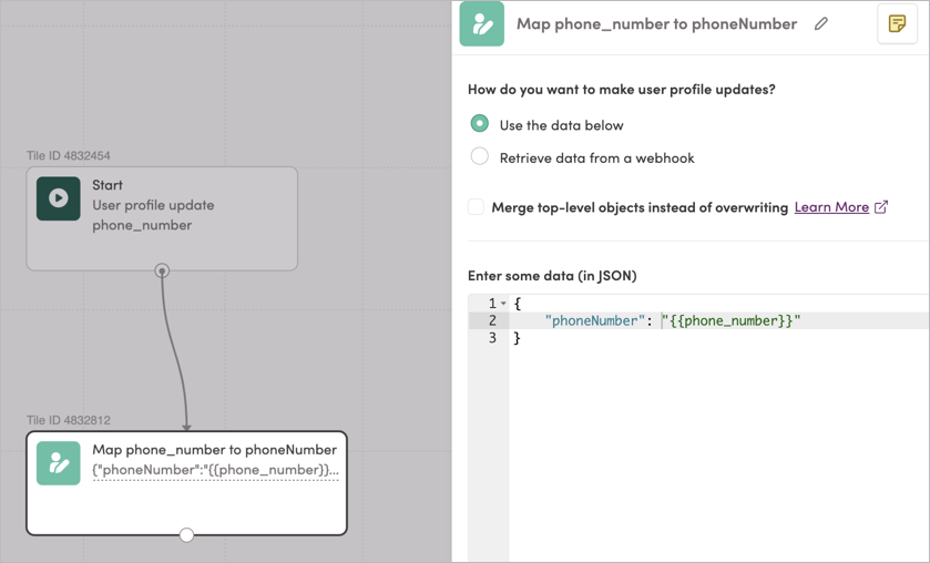 Updating a user's phone number