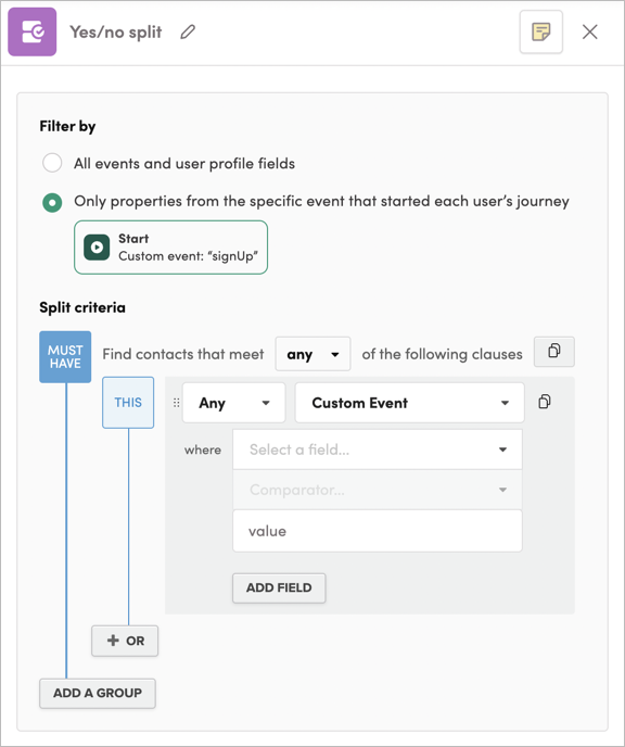 The redesigned Yes/No Split tile