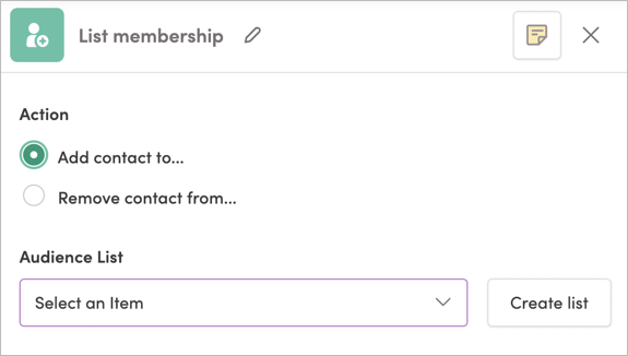 The List Membership tile