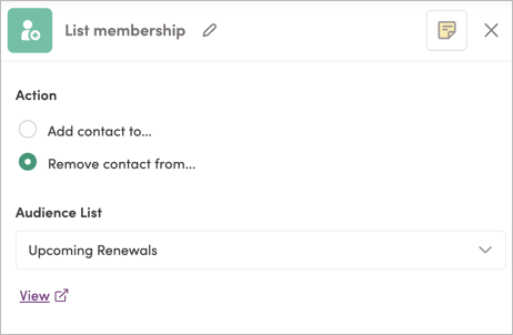Example List Membership tile