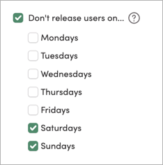The Don't Release Users On option