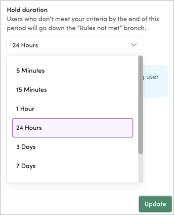 Selecting a hold duration