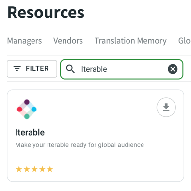 Iterable's listing in the Crowdin marketplace