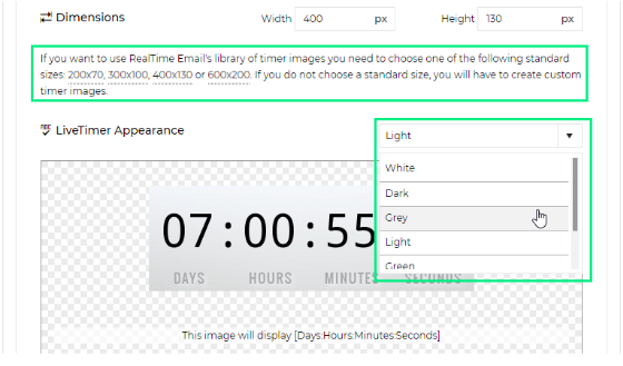 Configuring the timer