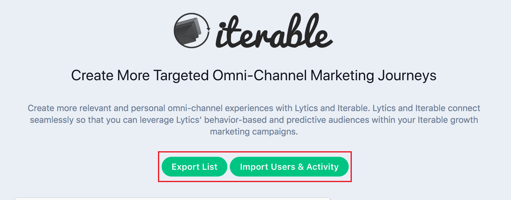 Authorizing Lytics to use your Iterable account