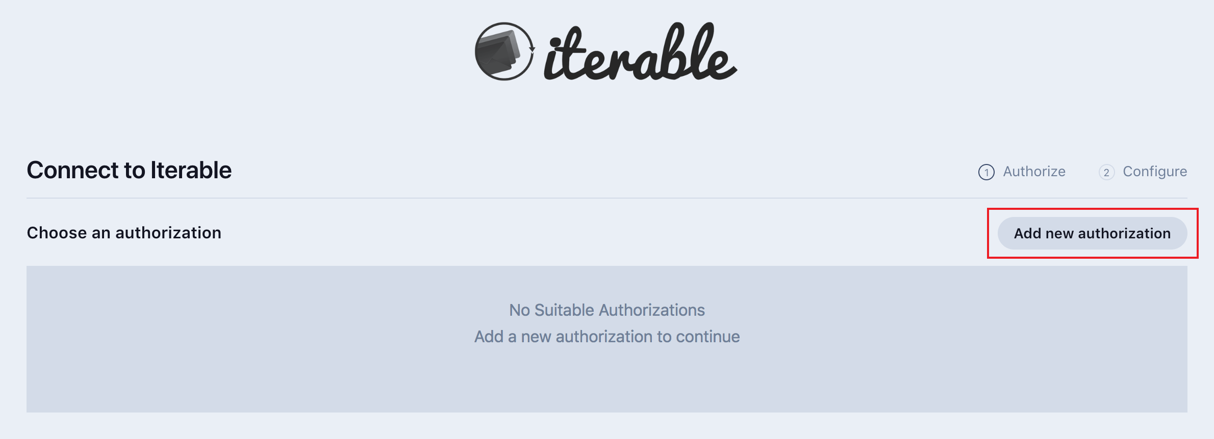 Adding a new authorization