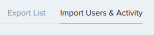 Selecting Import Users & Activity in Lytics
