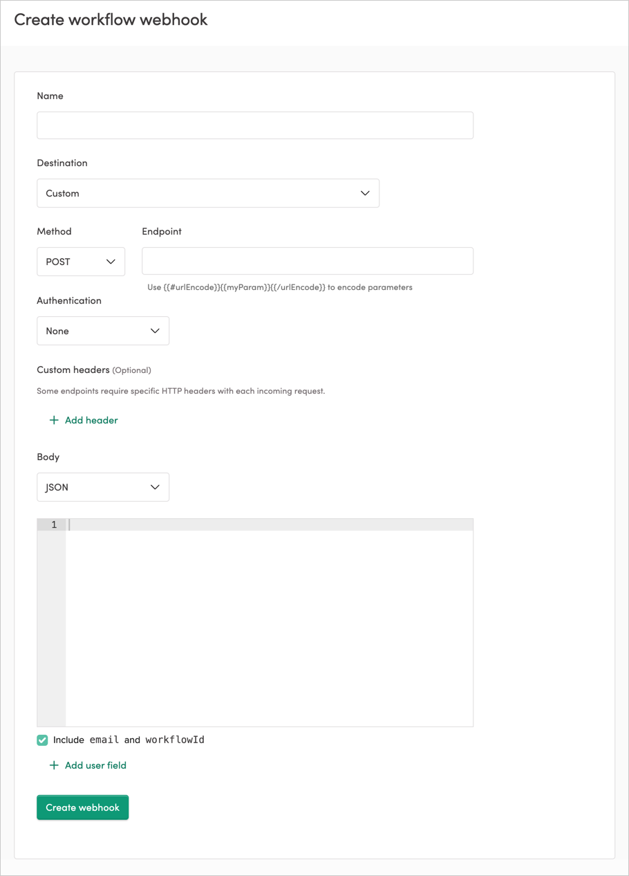 Create a journey webhook