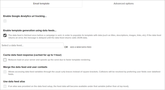 Adding the data feed to a campaign