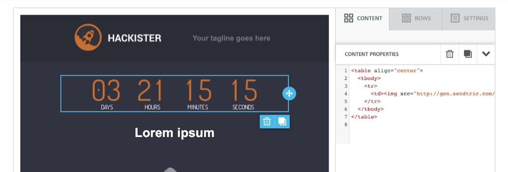 Centered Sendtric timer in Iterable