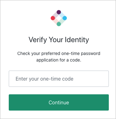 Entering the authentication code