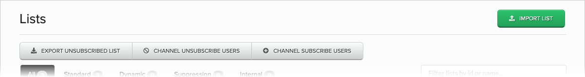 Channel Unsubscribe Users button