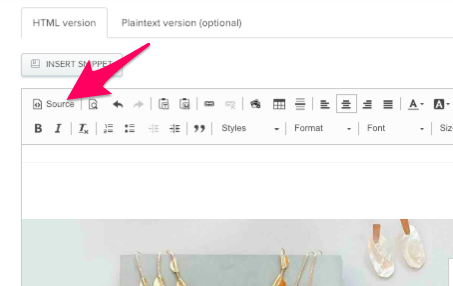 Source button in an Iterable template