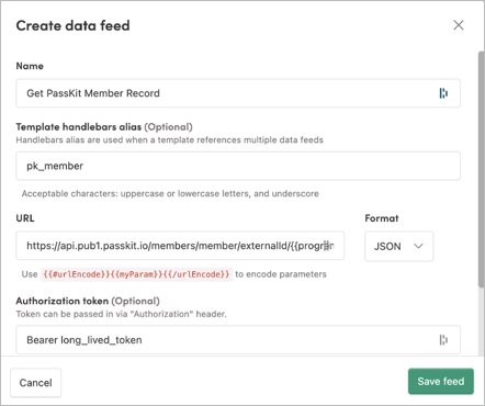 Creating an Iterable data feed