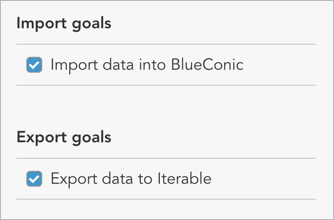 Setting import and export goals