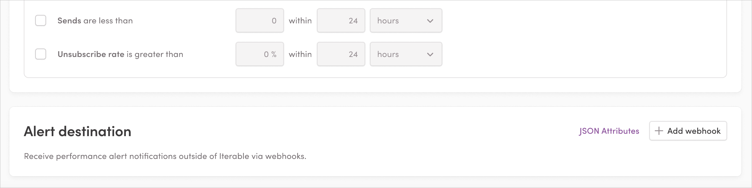 Adding an alert destination