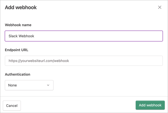 Adding a webhook