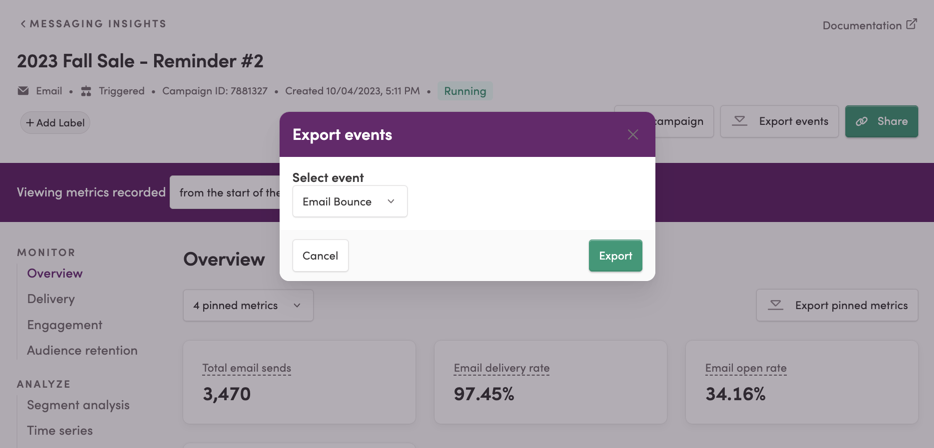 Export email bounces