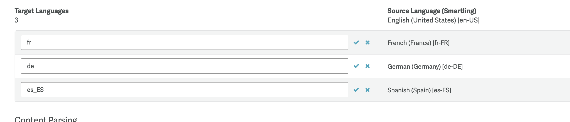 Setting up the language mappings
