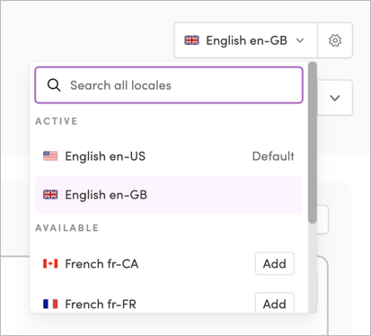Selecting a locale to remove