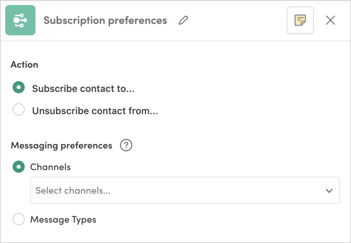 The Subscription Preferences tile