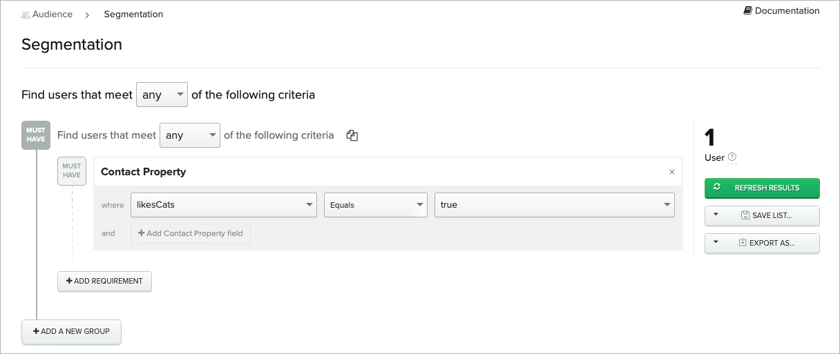 Defining an eligibility list