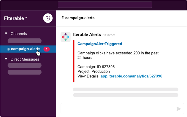 Example Performance Alert