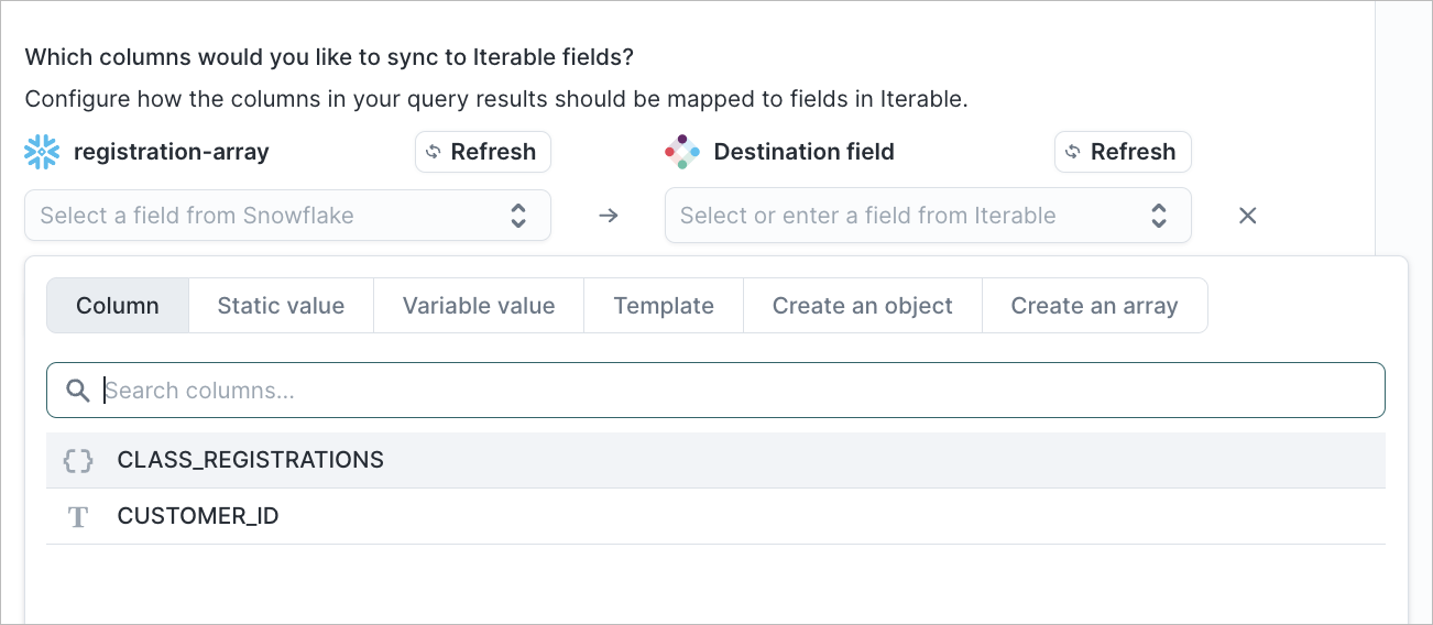 Select array field