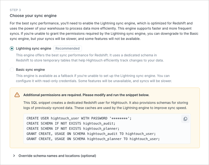 Example Lightning Sync Permissions