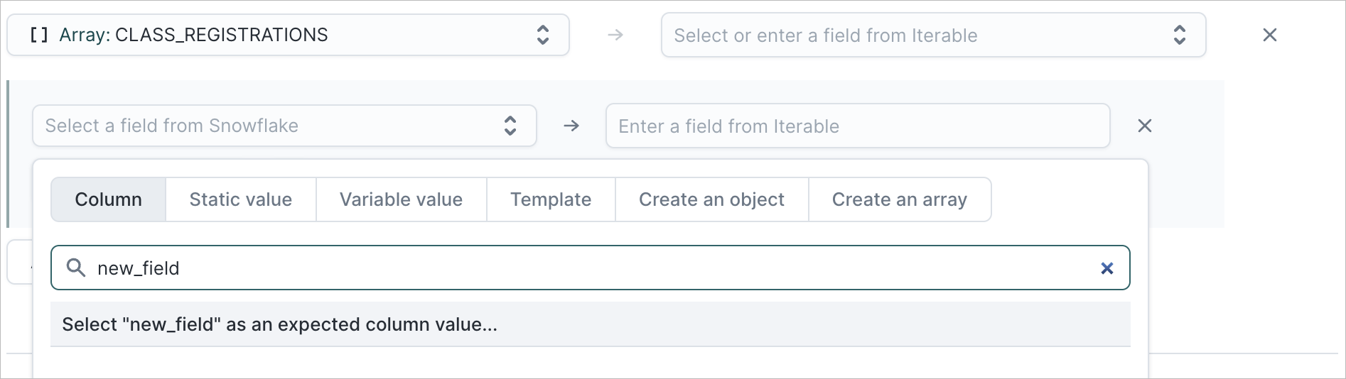 Object array select-column-value