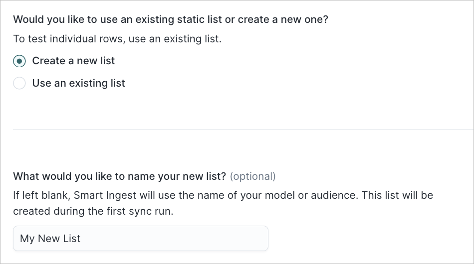 Creating a new list