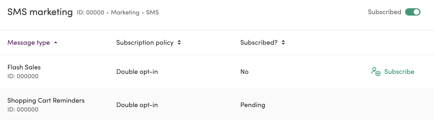 Double Opt-In Subscription Status in User Profile