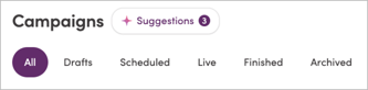 View list of campaign suggestions