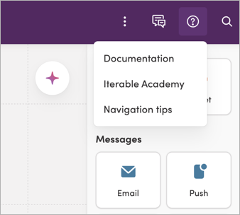 The help menu