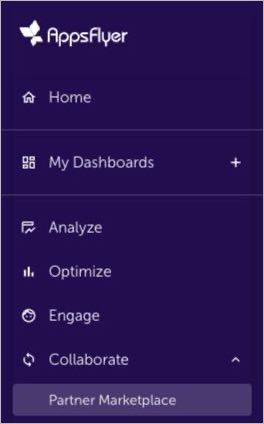 Navigating to the AppsFlyer Partner Marketplace