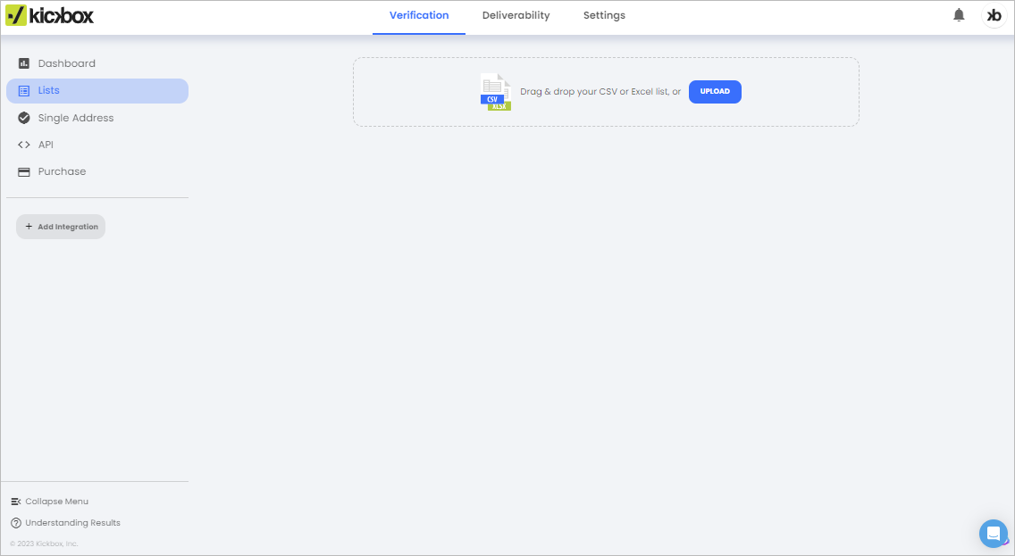 The Add Integration button